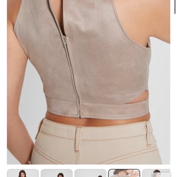 Naomi Suede Halter Top in Summer Clay - Picture 4 of 4